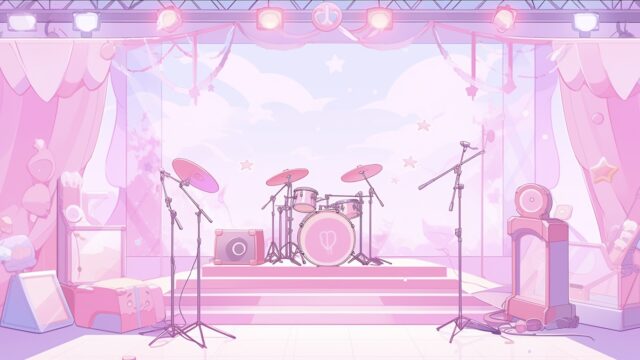 音楽ステージの背景【ピンク】