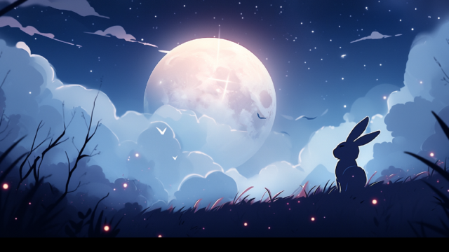 お月さまとウサギの背景【8種】｜UTAIRO BOX / フリーの背景素材