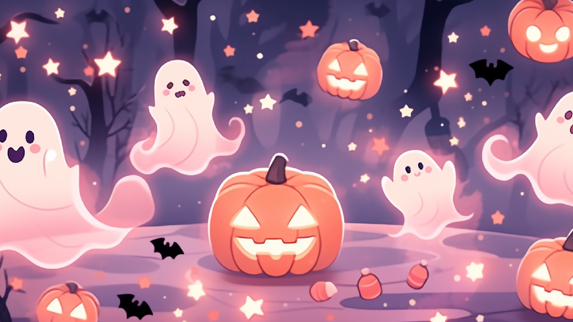 ハロウィン☆カボチャタワー☆仲良しお化け - 人形