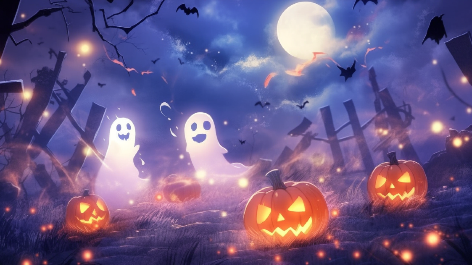 かぼちゃとおばけの背景/ハロウィン【9枚】