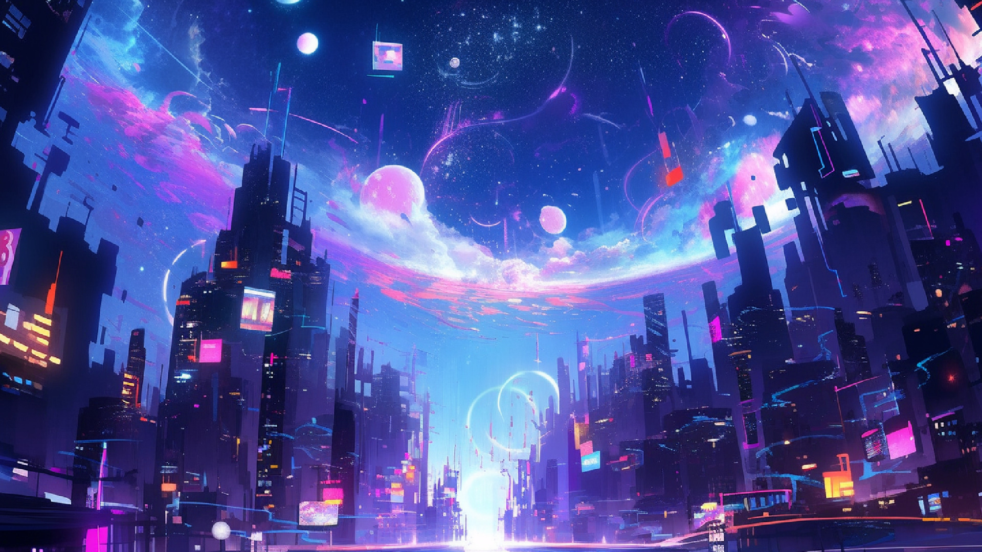 仮想空間の背景イラスト