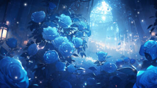 青い薔薇の背景イラスト