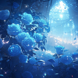 青い薔薇の背景イラスト