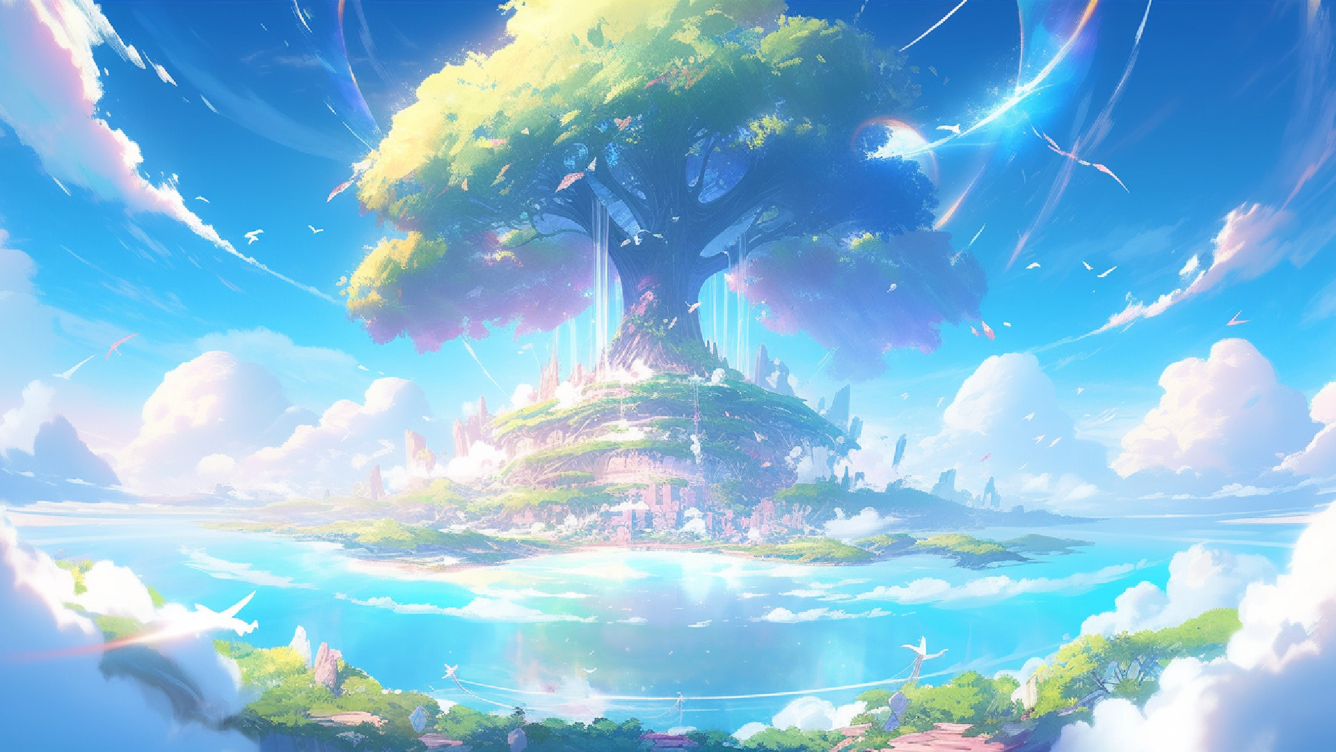 空に浮かぶ島/大きな木